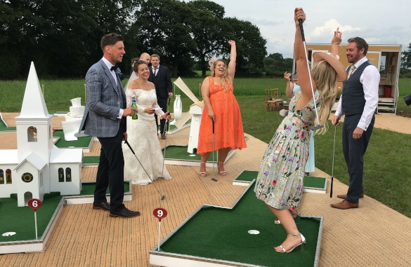 Crazy golf wedding entertainment by Crazy9.